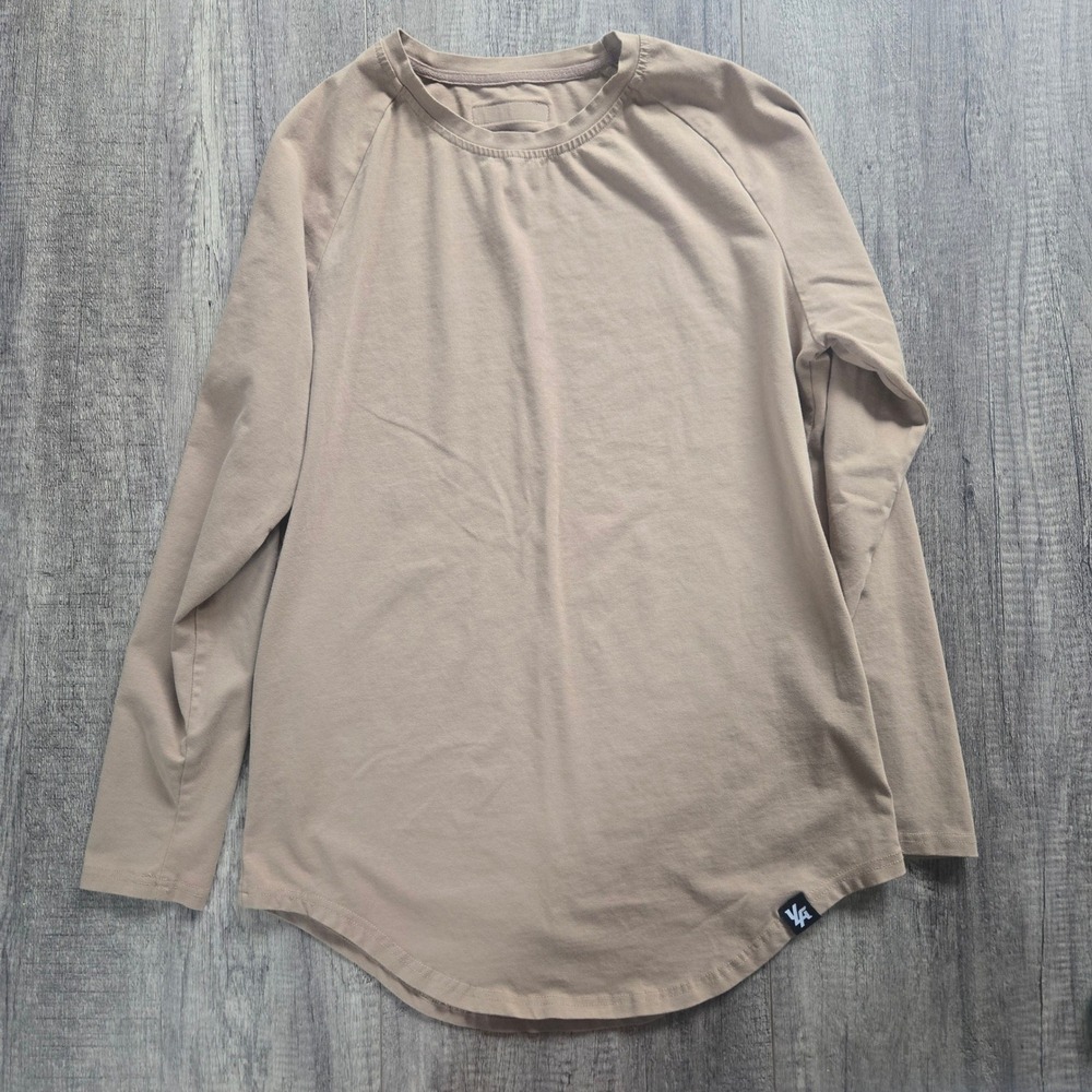 YoungLA Chapter 4 Version 2.0 Tan Long Sleeve Curved Hem Shirt Mens Medium